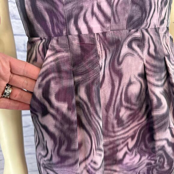 BCBGMaxAzria “Martina” Strapless Cocktail Dress purple and pink size 02 - Picture 6 of 12